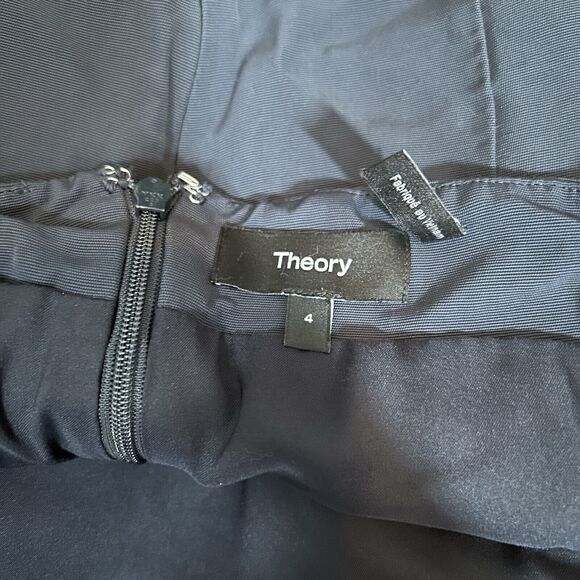 Theory Square Neck Sleeveless Cropped Jumpsuit Navy Blue Women's Size 4 - Picture 6 of 12